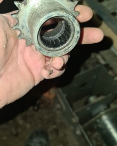 Chain wheel Z18 with free wheel roller clutch for chain coupling SIMBA